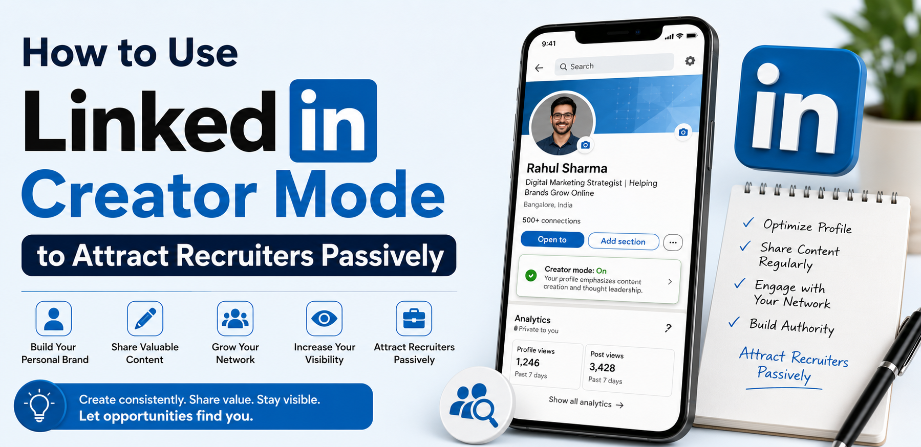 How to Use LinkedIn Creator Mode to Attract Recruiters Passively