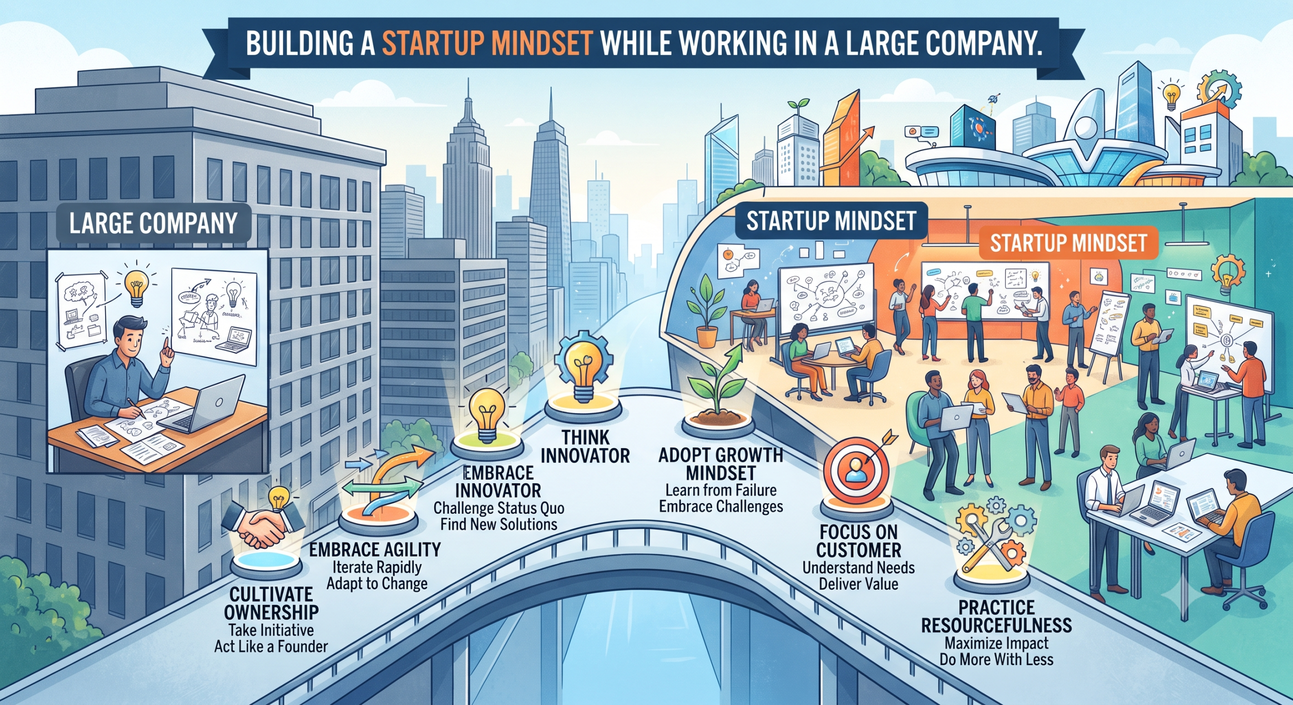 How to Build a Startup Mindset While Working in a Large Company