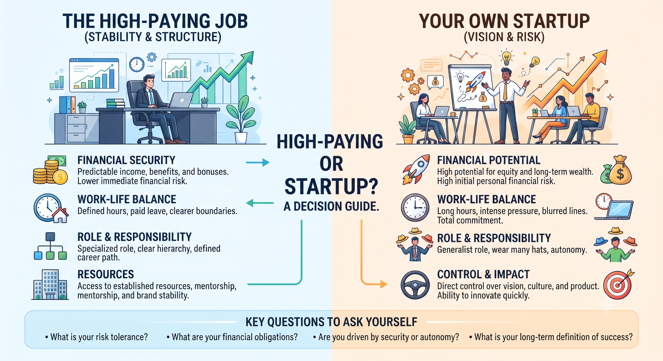 How to Decide Between a High-Paying Job and Your Own Startup