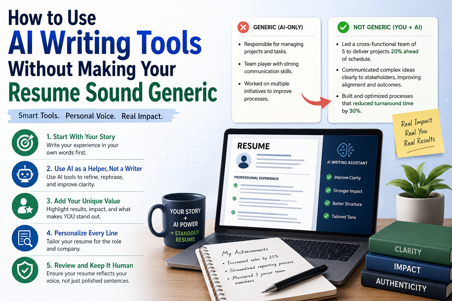 Use AI Writing Tools Without Making Your Resume Sound Generic