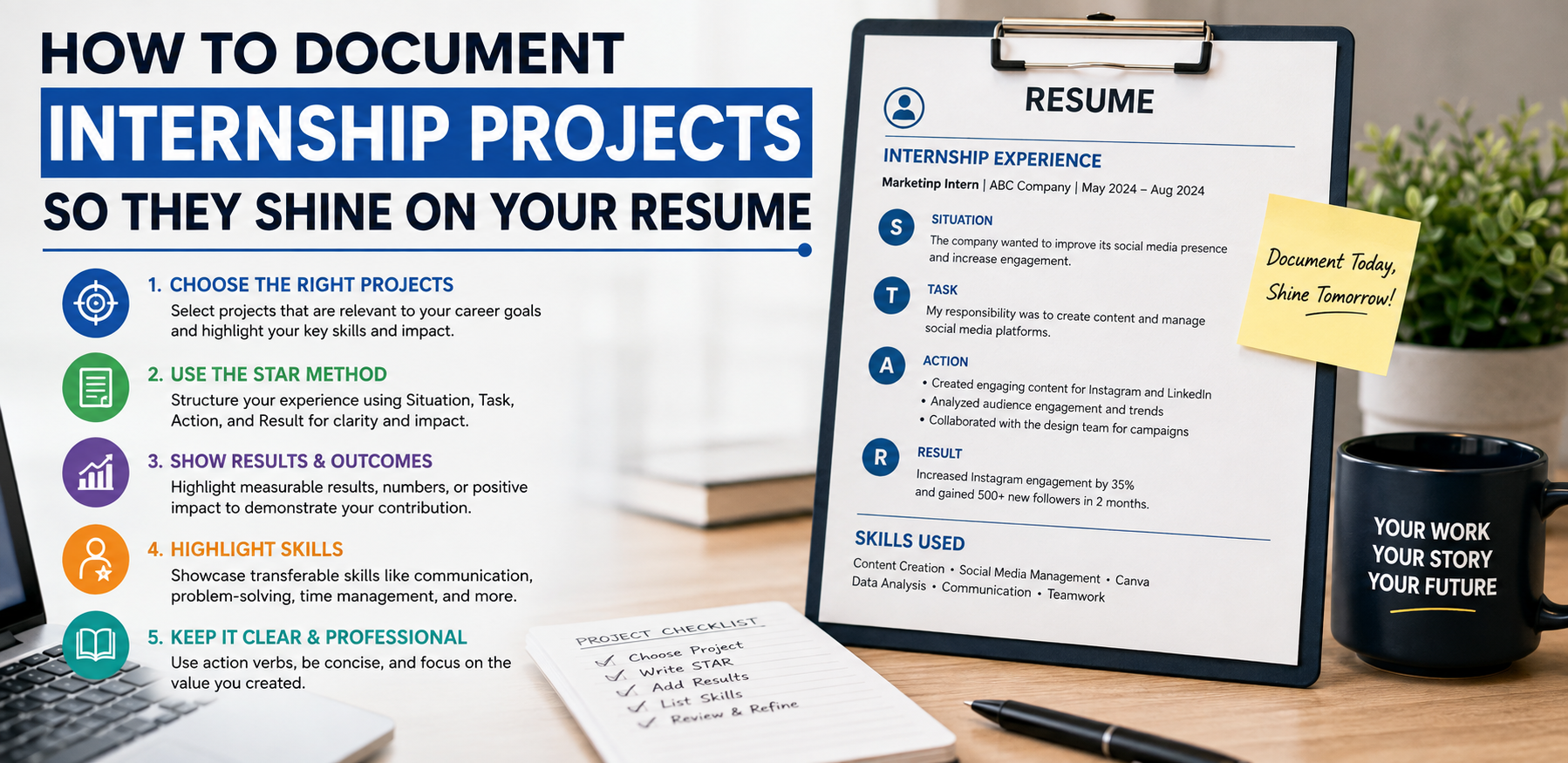 Document Internship Projects So They Shine on Your Resume