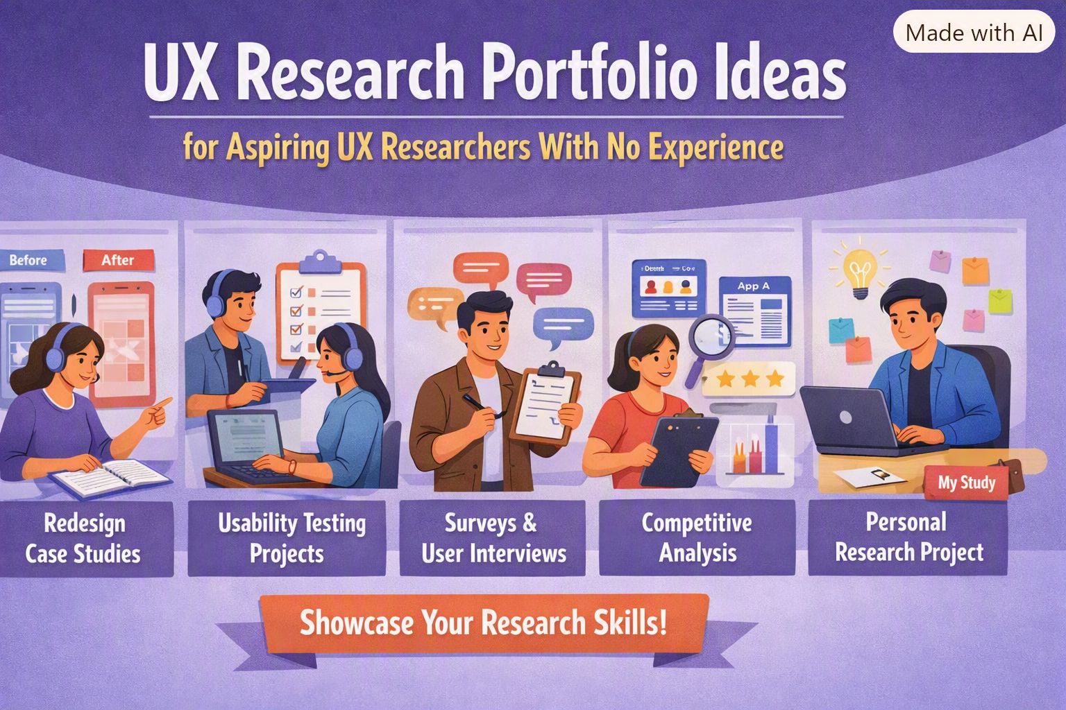 Portfolio Ideas for Aspiring UX Researchers With No Experience