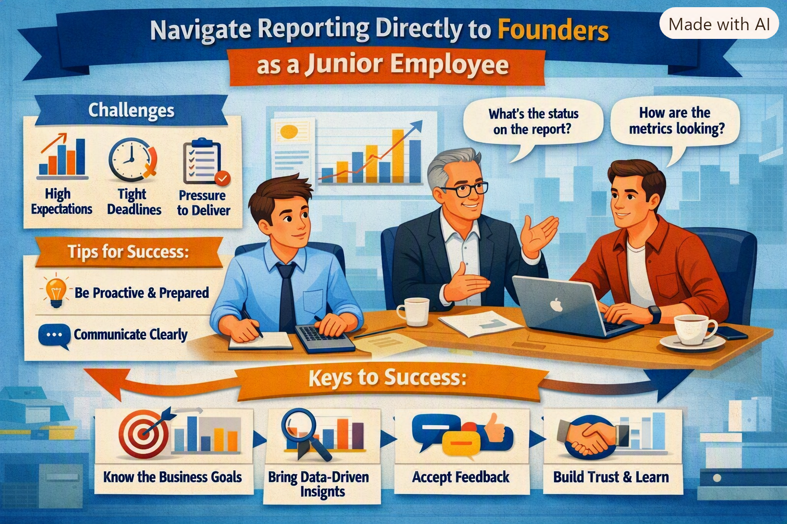 Navigate Reporting Directly to Founders as a Junior Employee